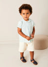 Maxwell Gingham Peter Pan Collar Short Sleeve Shirt in Green (18mths-5yrs) Shirts from Pepa London US