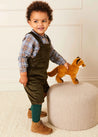 Corduroy Pocket Front Dungarees in Green (18mths-4yrs) Dungarees  from Pepa London US