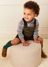 Winchester Check Peter Pan Collar Shirt in Caramel (12mths-4yrs) Shirts  from Pepa London US