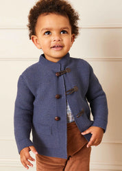 Toggle Fastening Knitted Cardigan in Blue (12mths-10yrs) Knitwear from Pepa London US
