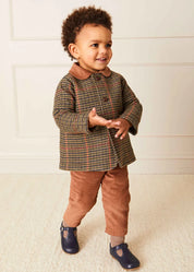 The Brown Corduroy Trousers with Braces Baby Boy Look LOOK from Pepa London US