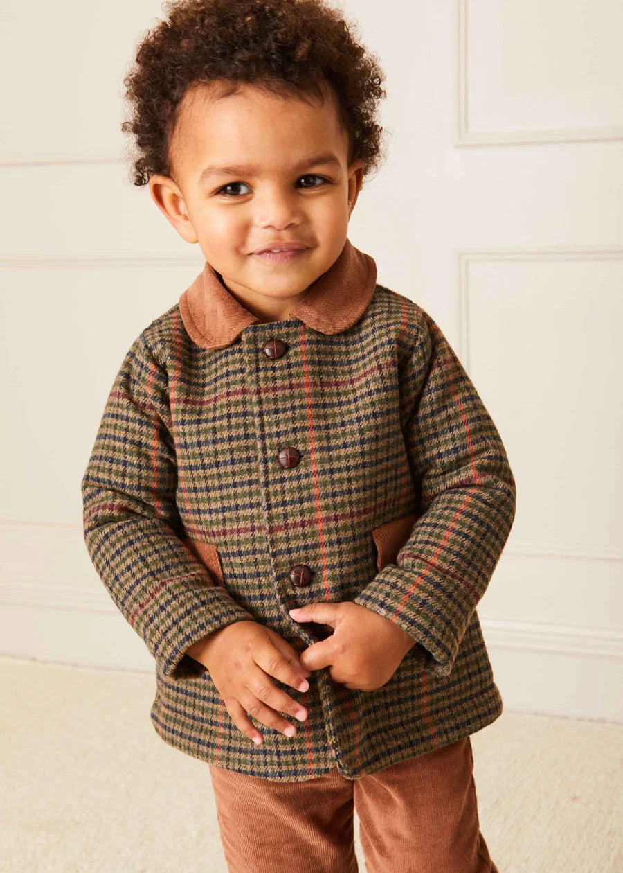 The Brown Corduroy Trousers with Braces Baby Boy Look LOOK from Pepa London US