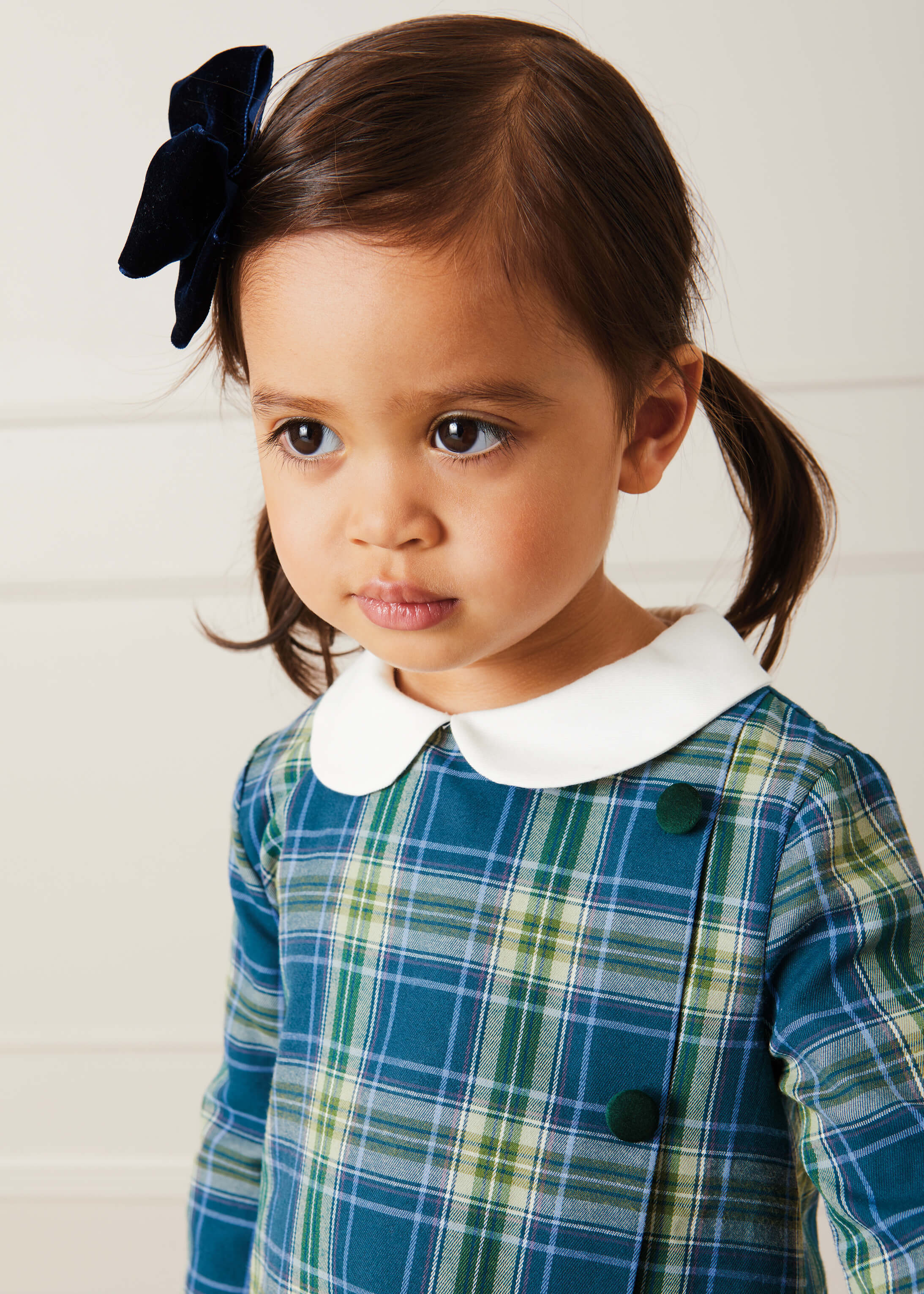 Velvet Big-Bow Clip in Navy HAIR ACCESSORIES from Pepa London US