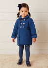 Austrian Double Breasted Navy Trim Coat in Blue (12mths-10yrs) Coats  from Pepa London US