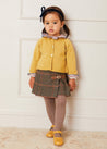 Checked Tweed Pleated Leather Buckled Kilt in Brown (2-10yrs) Skirts  from Pepa London US