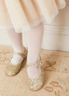 Glittery Mary Jane Shoes in Gold (24-34EU) SHOES  from Pepa London US