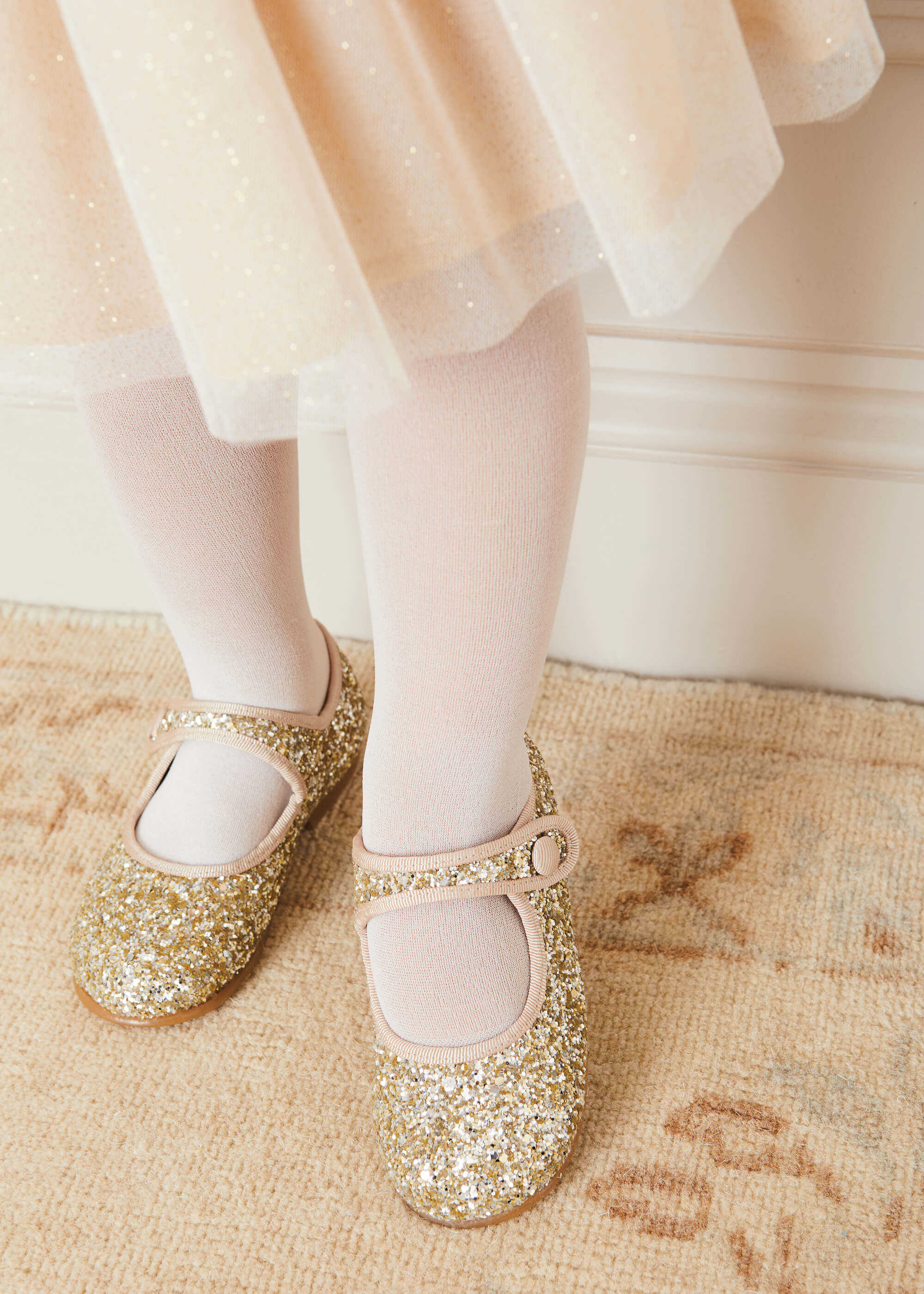Glittery Mary Jane Shoes in Gold (24-37EU) SHOES from Pepa London
