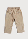Micro Corduroy Pocket Detail Trousers in Beige (18mths-3yrs) Trousers  from Pepa London US
