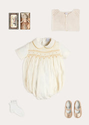 The White Hand Smocked Baby Girl Romper Look Look from Pepa London US