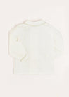 Double-Breasted Peter Pan Collar Shirt with Green Silk Piping (12mths-10yrs)   from Pepa London US