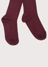 Burgundy Ribbed Tights (0mths-10yrs) Tights from Pepa London US