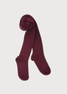 Burgundy Ribbed Tights (0mths-10yrs) Tights from Pepa London US
