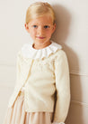 Gold Embroidered Cardigan In Cream (12mths-10yrs) KNITWEAR  from Pepa London US