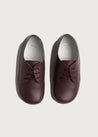 Leather Lace-Up Burgundy Shoes (20-34EU) Shoes  from Pepa London US