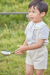 Button Detail Shorts with Braces in Beige (18mths-4yrs) Shorts from Pepa London US