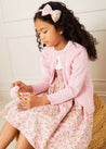 Eloise Floral Print Handsmocked Short Sleeve Dress in Pink (12mths-10yrs) Dresses  from Pepa London US