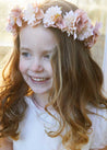 Flower Pearl Detail Crown in Pink Hair Accessories  from Pepa London US