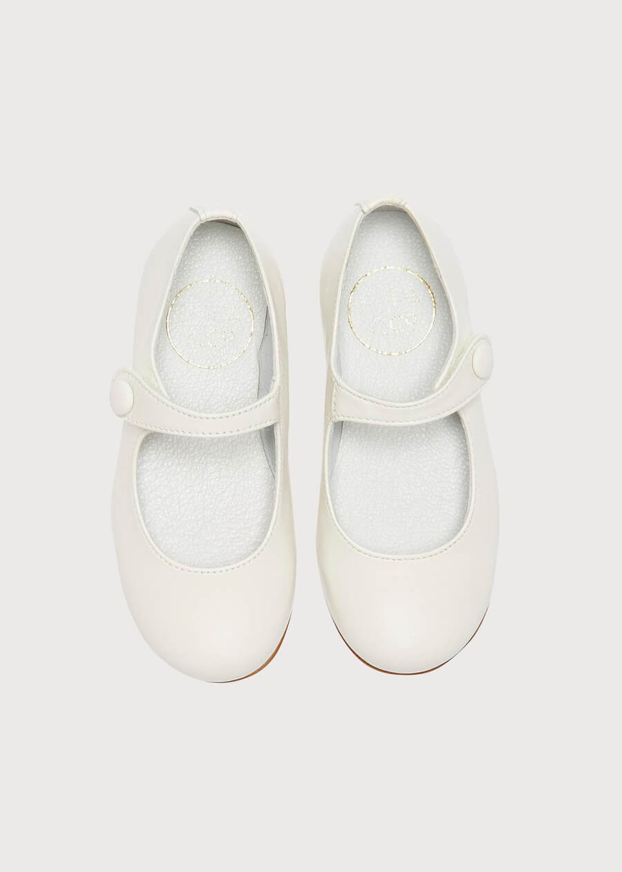 Girls Ivory Leather Mary Jane Shoes (20-34EU) Shoes  from Pepa London