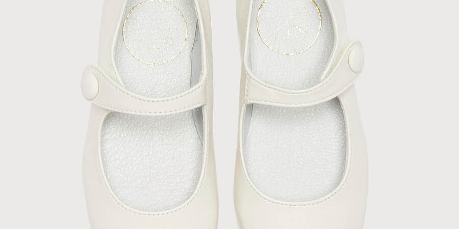 Girls Ivory Leather Mary Jane Shoes (20-34EU) Shoes from Pepa London US