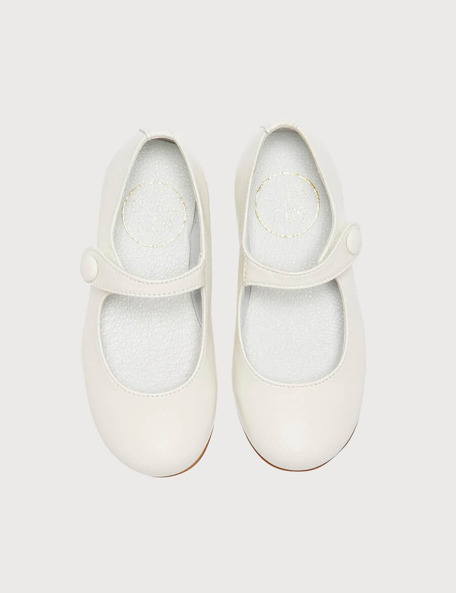 Girls Ivory Leather Mary Jane Shoes (20-34EU) SHOES from Pepa London US