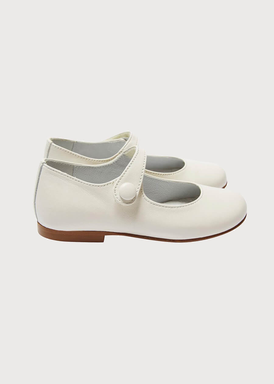 Girls Ivory Leather Mary Jane Shoes (20-34EU) SHOES from Pepa London