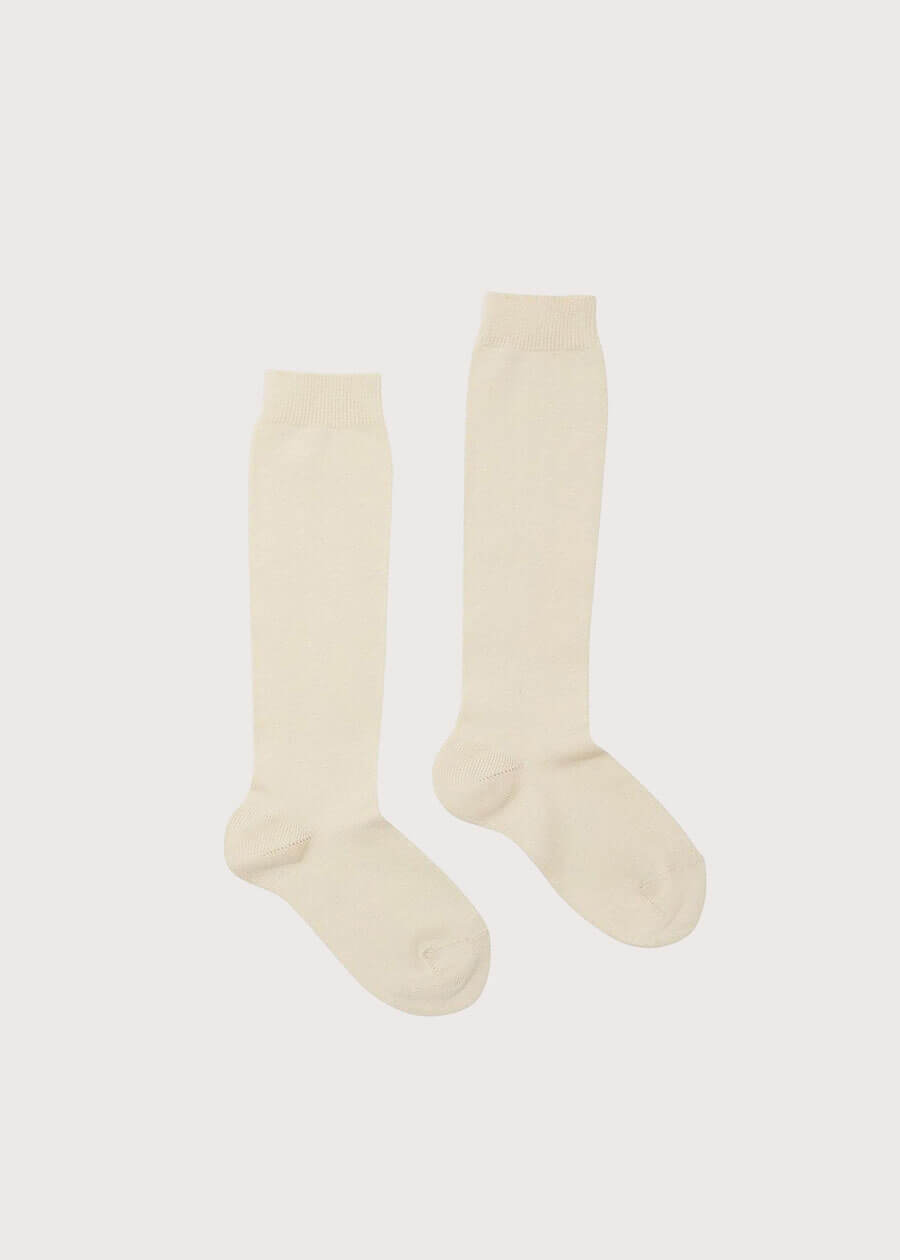 Plain high socks - Sand (0mths-10yrs) Socks from Pepa London US