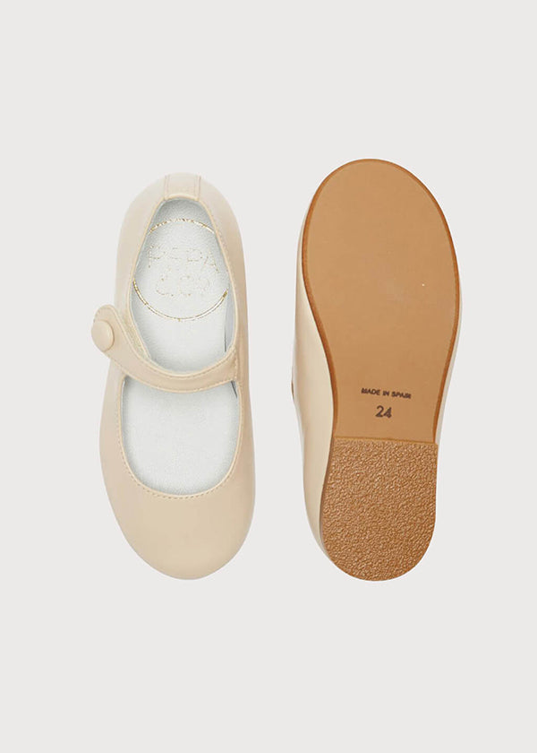 Leather Celebration Mary Jane Shoes in Beige (20-35EU)