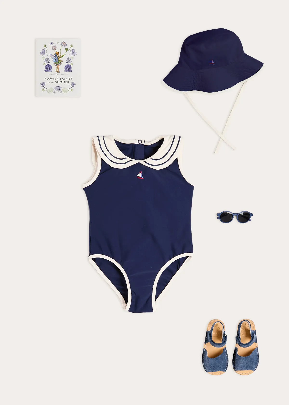 The Navy Mariner Toddler Girl Swim Look Look from Pepa London US