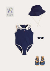 The Navy Mariner Toddler Girl Swim Look Look from Pepa London US
