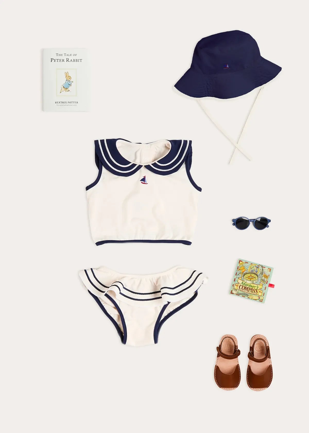 The White Mariner Toddler Girl Swim Look Look from Pepa London US