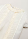 Cap Sleeve Lace Detail Romper in Ivory (3mths-2yrs) Rompers  from Pepa London US