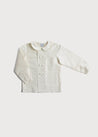 Boy's white double-breasted Peter Pan collar silk shirt (12mths-10yrs) Shirts  from Pepa London US