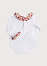 Burgundy Floral Print Frill Collar Bodysuit (0-2yrs) Tops & Bodysuits  from Pepa London US