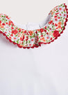 Burgundy Floral Print Frill Collar Bodysuit (0-2yrs) Tops & Bodysuits  from Pepa London US