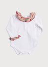 Burgundy Floral Print Frill Collar Bodysuit (0-2yrs) Tops & Bodysuits  from Pepa London US