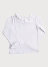 Frill Collar Long Sleeve Top in White (18mths-10yrs) Tops & Bodysuits  from Pepa London US