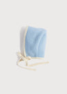 Classic Austrian Contrast Trim Wool Bonnet in Baby Blue (S-L) Knitted Accessories  from Pepa London US