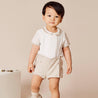 Baby Boy Celebration Beige Bloomers and Linen Shirt Set (12mths-3yrs) Sets  from Pepa London US