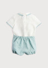 Baby Boy Celebration Teal Linen Bloomers and Shirt Set (12mths-3yrs) Sets  from Pepa London US