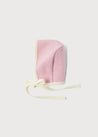 Classic Austrian Contrast Trim Wool Bonnet in Baby Pink (S-L) Accessories  from Pepa London US