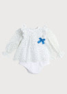 Bodysuit with Floral Blouse Over Bodysuit in French Blue (3mths-2yrs) Blouses  from Pepa London US