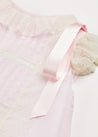 Bespoke Organic Cotton Christening Dress and Bonnet in Light Pink Made to order  from Pepa London US
