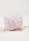 Bespoke Organic Cotton Christening Dress and Bonnet in Light Pink Made to order  from Pepa London US