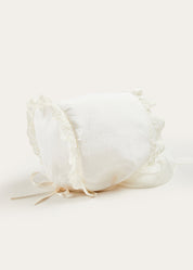 Bespoke Plumeti Embroidered Organic Lawn Cotton Christening Dress and Bonnet Made to order  from Pepa London US