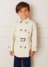 Check Lined Trench Coat In Beige (4-10yrs) COATS  from Pepa London US