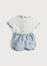 Baby Boy Celebration Blue Silk Bloomers and Linen Shirt Set (12mths-3yrs) Sets  from Pepa London US
