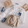 Bodysuit with Floral Blouse Over Bodysuit in French Blue (3mths-2yrs) Blouses  from Pepa London US