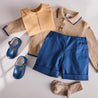 Classic Turn-up Hem Cotton Shorts in French Blue (18mths-3yrs) Shorts  from Pepa London US