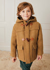 Double Faced Wool Toggle Fastening Coat In Camel (4-10yrs) COATS  from Pepa London US