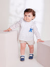 Bodysuit with Floral Blouse Over Bodysuit in French Blue (3mths-2yrs) Blouses  from Pepa London US